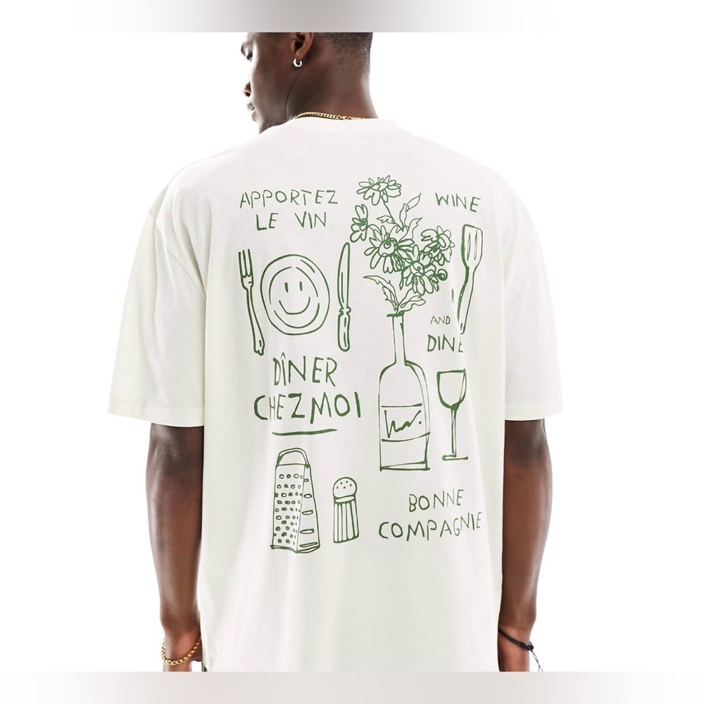ASOS Cream Graphic Men's Tee